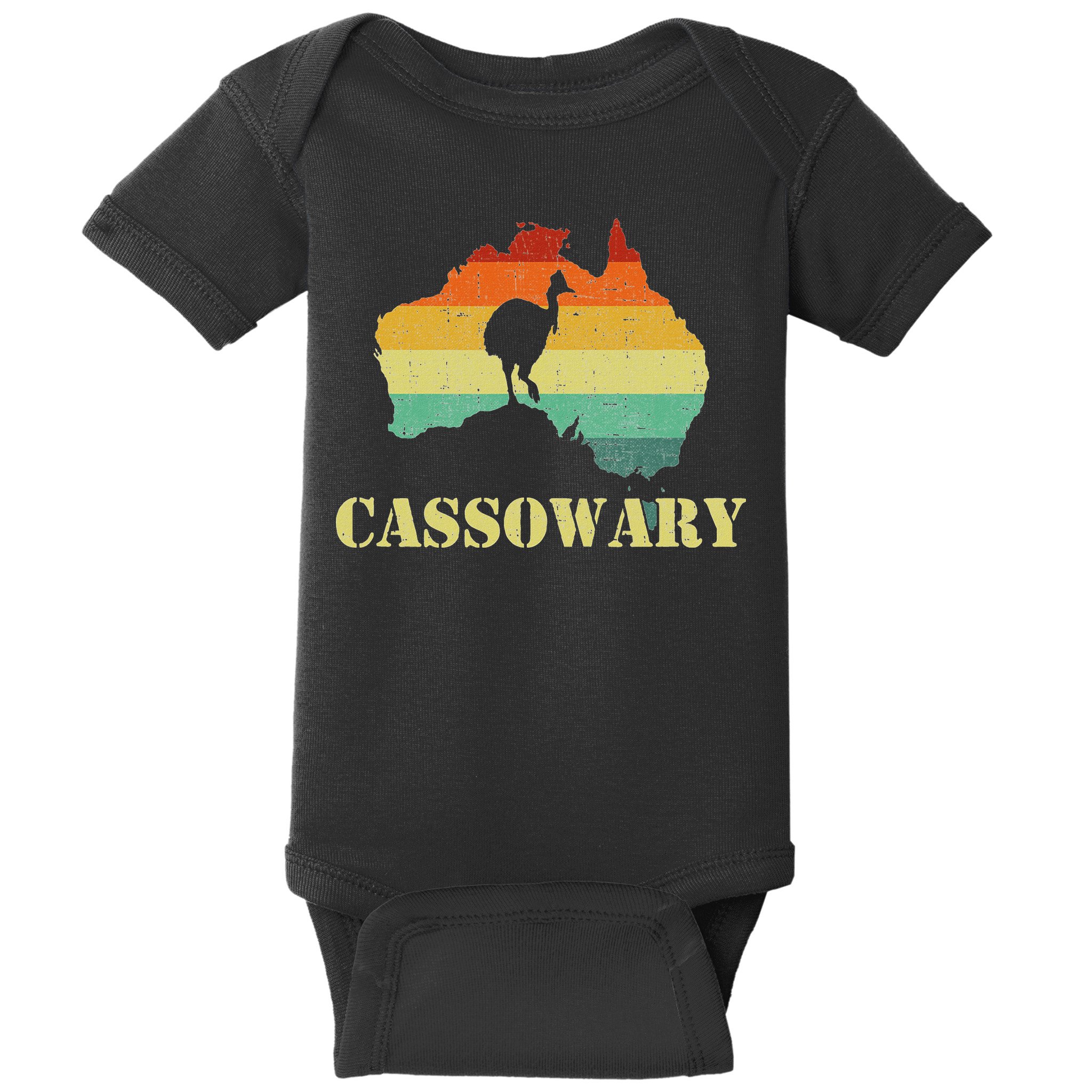 Funny Cassowary Retro Cassowary Baby Bodysuit