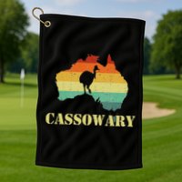 Funny Cassowary Retro Cassowary Golf Towel