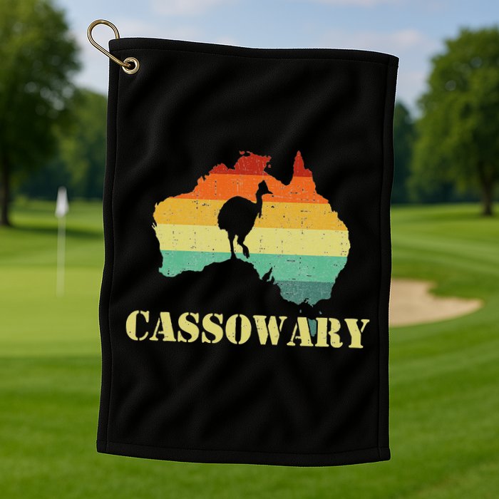 Funny Cassowary Retro Cassowary Golf Towel