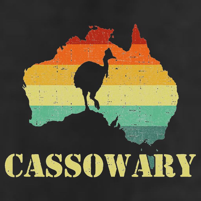 Funny Cassowary Retro Cassowary Golf Towel
