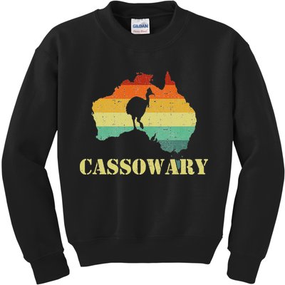 Funny Cassowary Retro Cassowary Kids Sweatshirt