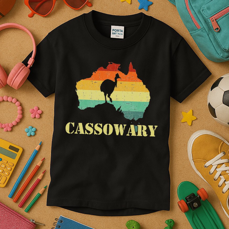 Funny Cassowary Retro Cassowary Kids T-Shirt