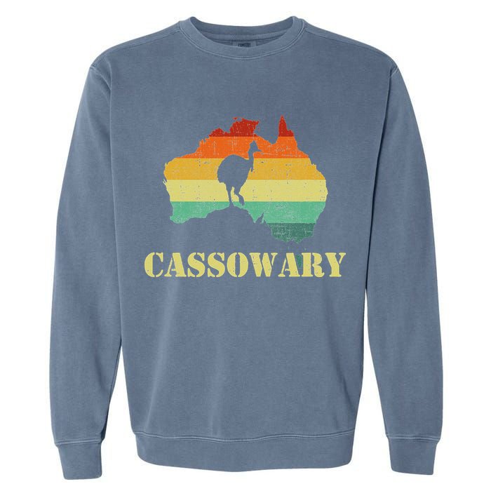 Funny Cassowary Retro Cassowary Garment-Dyed Sweatshirt