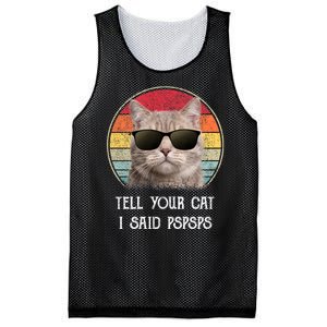 Funny Cat Retro Tell Your Cat I Said Pspsps Mesh Reversible Basketball Jersey Tank