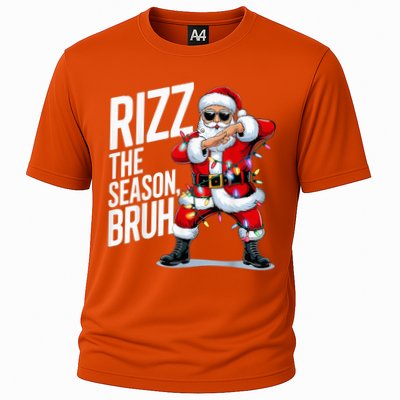 Funny Christmas Riz Zmas Santa Xmas Rizz The Season Bruh Cooling Performance Crew T-Shirt