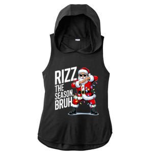 Funny Christmas Riz Zmas Santa Xmas Rizz The Season Bruh Ladies PosiCharge Tri-Blend Wicking Draft Hoodie Tank