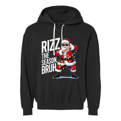 Funny Christmas Riz Zmas Santa Xmas Rizz The Season Bruh Garment-Dyed Fleece Hoodie