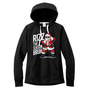 Funny Christmas Riz Zmas Santa Xmas Rizz The Season Bruh Women's Fleece Hoodie