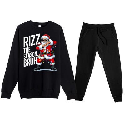 Funny Christmas Riz Zmas Santa Xmas Rizz The Season Bruh Premium Crewneck Sweatsuit Set