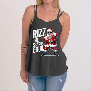 Funny Christmas Riz Zmas Santa Xmas Rizz The Season Bruh Women's Strappy Tank