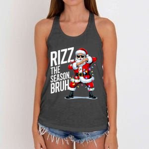 Funny Christmas Riz Zmas Santa Xmas Rizz The Season Bruh Women's Knotted Racerback Tank