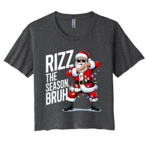 Funny Christmas Riz Zmas Santa Xmas Rizz The Season Bruh Women's Crop Top Tee