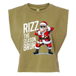 Funny Christmas Riz Zmas Santa Xmas Rizz The Season Bruh Garment-Dyed Women's Muscle Tee