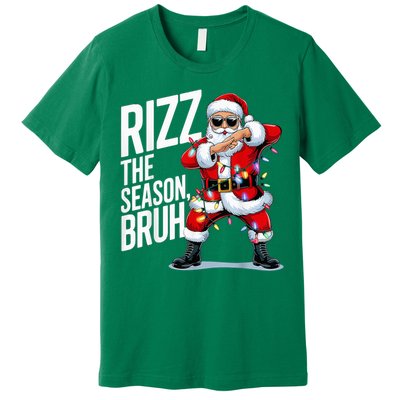 Funny Christmas Riz Zmas Santa Xmas Rizz The Season Bruh Premium T-Shirt