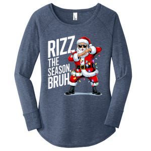 Funny Christmas Riz Zmas Santa Xmas Rizz The Season Bruh Women's Perfect Tri Tunic Long Sleeve Shirt