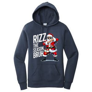 Funny Christmas Riz Zmas Santa Xmas Rizz The Season Bruh Women's Pullover Hoodie