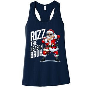 Funny Christmas Riz Zmas Santa Xmas Rizz The Season Bruh Women's Racerback Tank