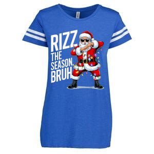 Funny Christmas Riz Zmas Santa Xmas Rizz The Season Bruh Enza Ladies Jersey Football T-Shirt