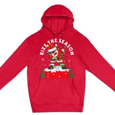 Funny Christmas Rizz Mas Santa Xmas Rizz The Season Bruh Premium Pullover Hoodie