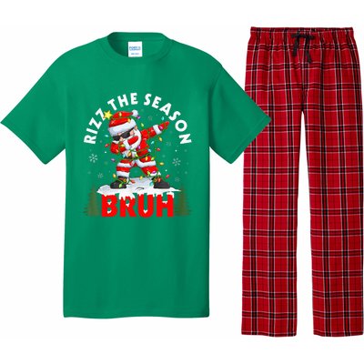 Funny Christmas Rizz Mas Santa Xmas Rizz The Season Bruh Pajama Set