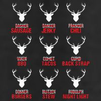 Funny Christmas Reindeer Hunter Deer Meat Hunting Gifts 7 Panel Mesh Trucker Snapback Hat
