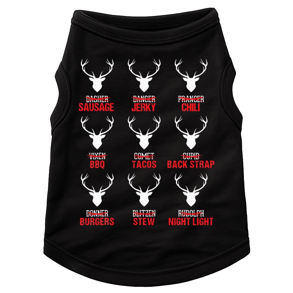 Funny Christmas Reindeer Hunter Deer Meat Hunting Gifts Doggie Tank