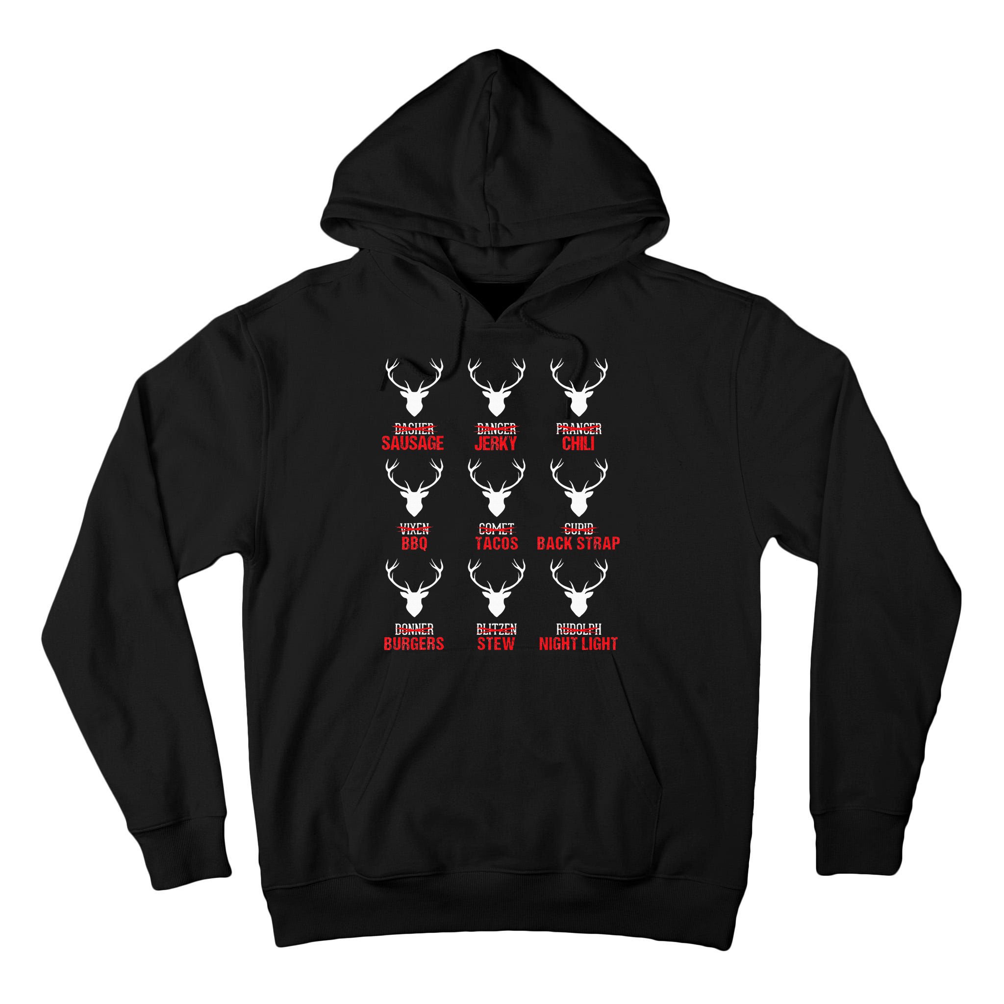 Funny Christmas Reindeer Hunter Deer Meat Hunting Gifts Tall Hoodie