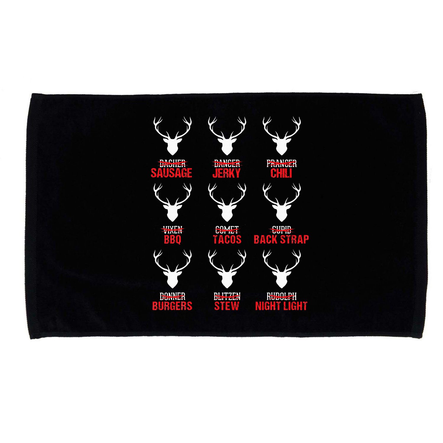 Funny Christmas Reindeer Hunter Deer Meat Hunting Gifts Microfiber Hand Towel