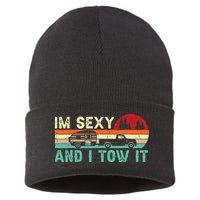 Funny Camping RV Im Sexy And I Tow It RV Camper Sustainable Knit Beanie