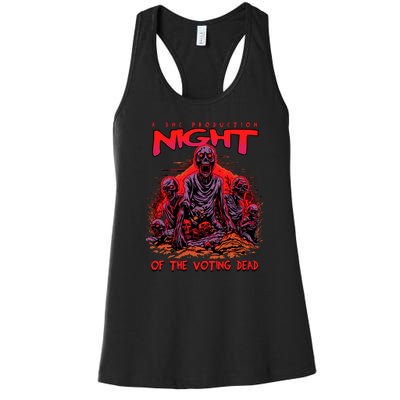 Funny Conseervative Republican Halloween Night Of The Voting Dead Women's Racerback Tank