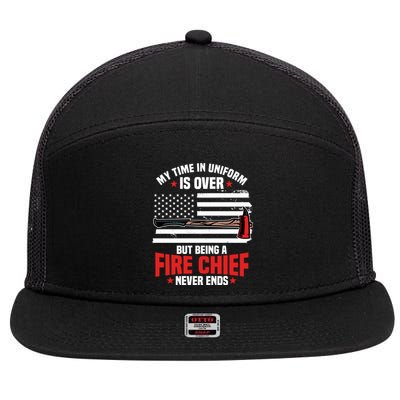 Fire Chief Retired Firefighter Retiret Plan Fire Gift 7 Panel Mesh Trucker Snapback Hat