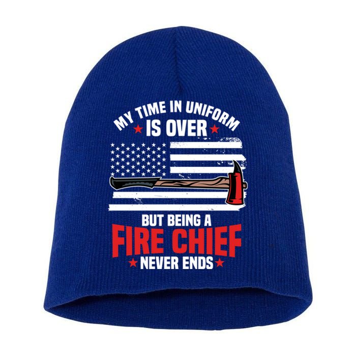 Fire Chief Retired Firefighter Retiret Plan Fire Gift Short Acrylic Beanie