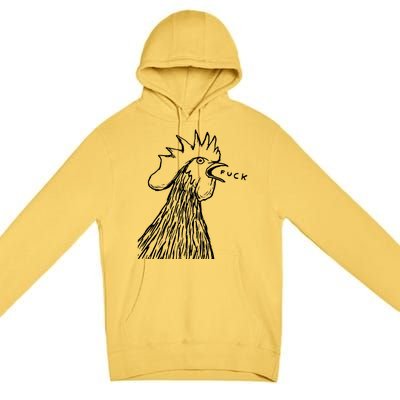 Funny Chicken Rooster Saying Fuck Premium Pullover Hoodie