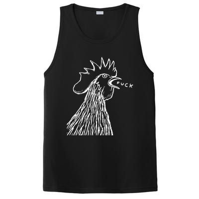 Funny Chicken Rooster Saying Fuck PosiCharge Competitor Tank