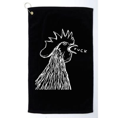 Funny Chicken Rooster Saying Fuck Platinum Collection Golf Towel