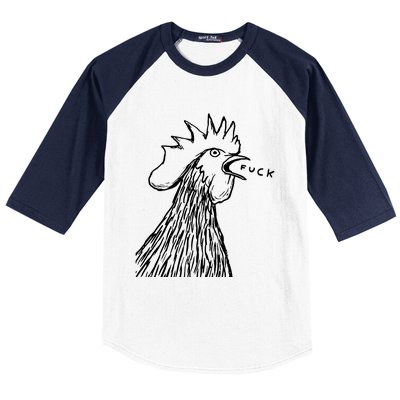 Funny Chicken Rooster Saying Fuck Baseball Sleeve Shirt