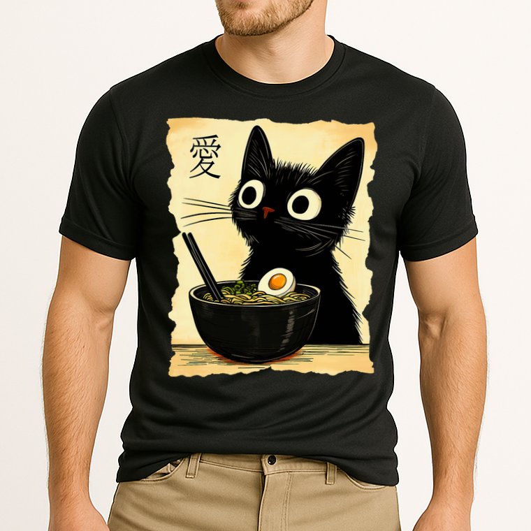 Funny Cat Ramen Graphic Japanese Kawaii Anime Cat Cooling Performance Crew T-Shirt