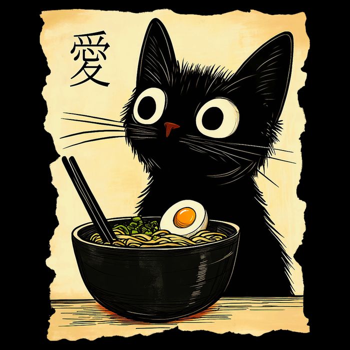 Funny Cat Ramen Graphic Japanese Kawaii Anime Cat City Backpack