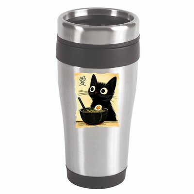 Funny Cat Ramen Graphic Japanese Kawaii Anime Cat 16oz Travel Tumbler