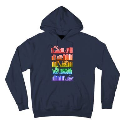 Funny Colorful Rainbow Library Cats Tall Hoodie