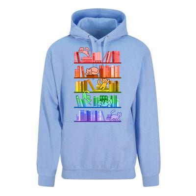 Funny Colorful Rainbow Library Cats Unisex Surf Hoodie