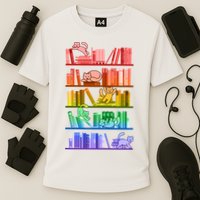 Funny Colorful Rainbow Library Cats Performance Shirt