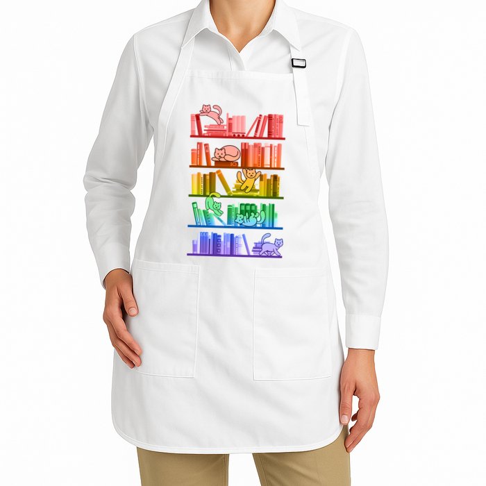 Funny Colorful Rainbow Library Cats Apron
