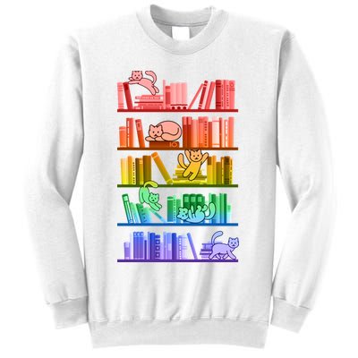 Funny Colorful Rainbow Library Cats Sweatshirt