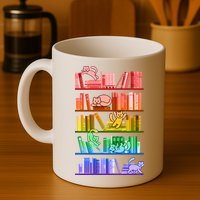 Funny Colorful Rainbow Library Cats Mug