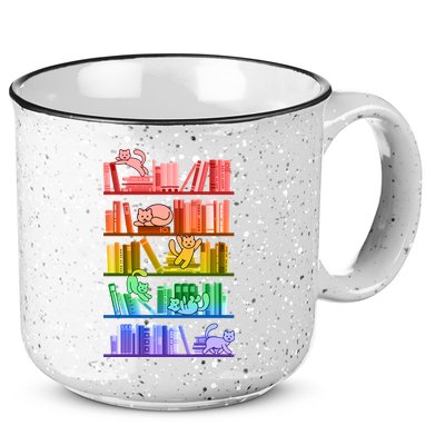 Funny Colorful Rainbow Library Cats 15oz Campfire Ceramic Mug