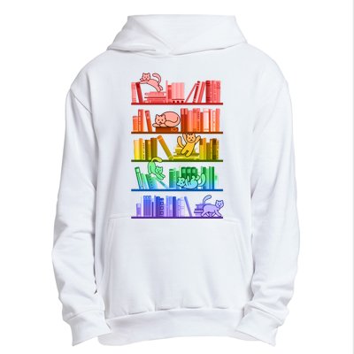 Funny Colorful Rainbow Library Cats Urban Pullover Hoodie