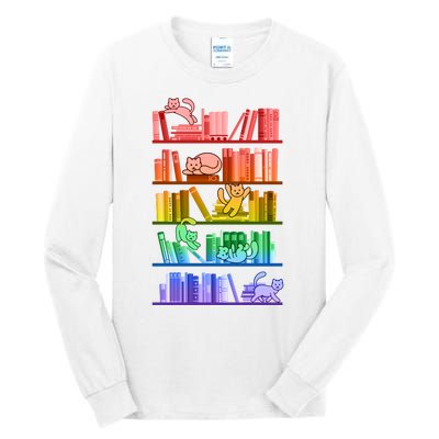 Funny Colorful Rainbow Library Cats Tall Long Sleeve T-Shirt