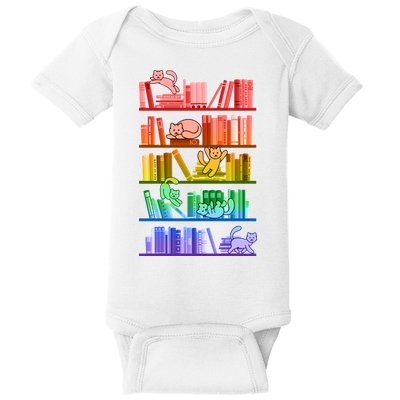 Funny Colorful Rainbow Library Cats Baby Bodysuit