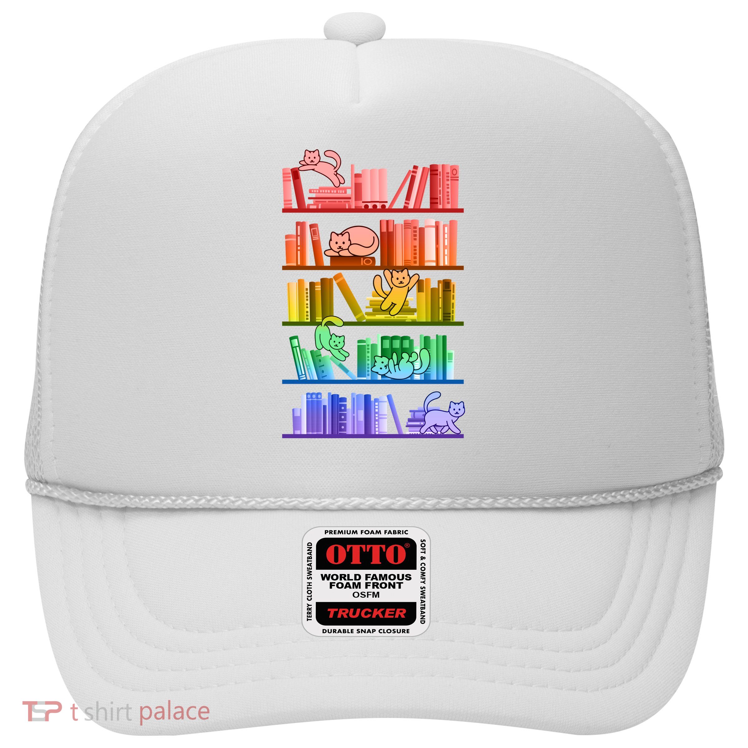Funny Colorful Rainbow Library Cats Trucker Hat